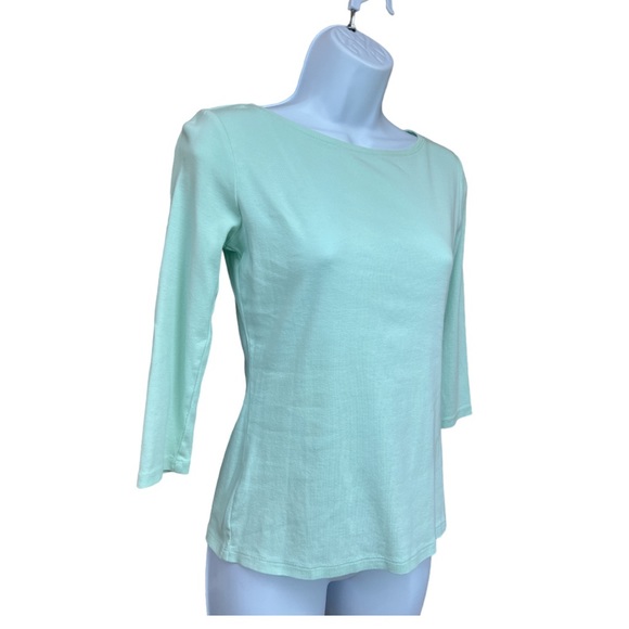 SzP The Talbots Tee 3/4 Sleeve Light Aqua Teal - Picture 3 of 6
